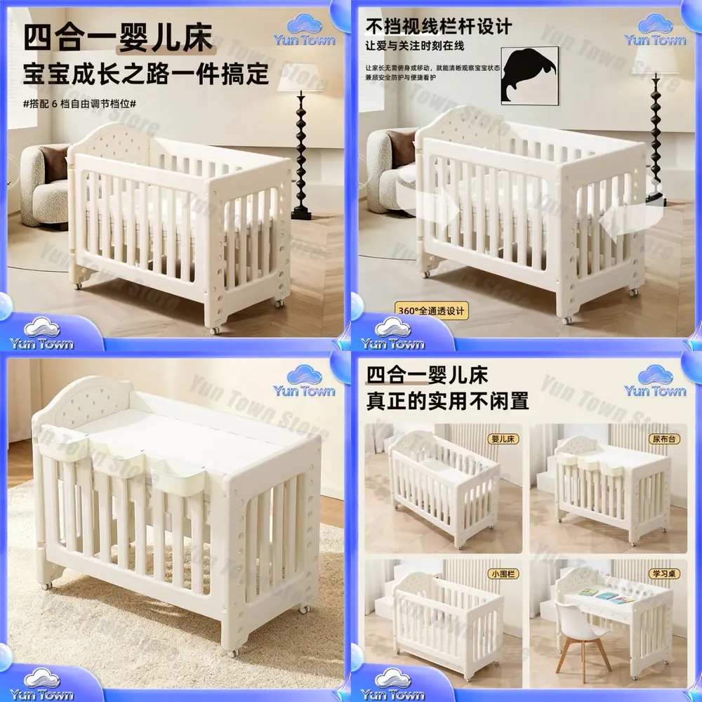 Baby Nursery With Queen Bed - Lit bébé multifonctionnel pour nouveau-né, petit