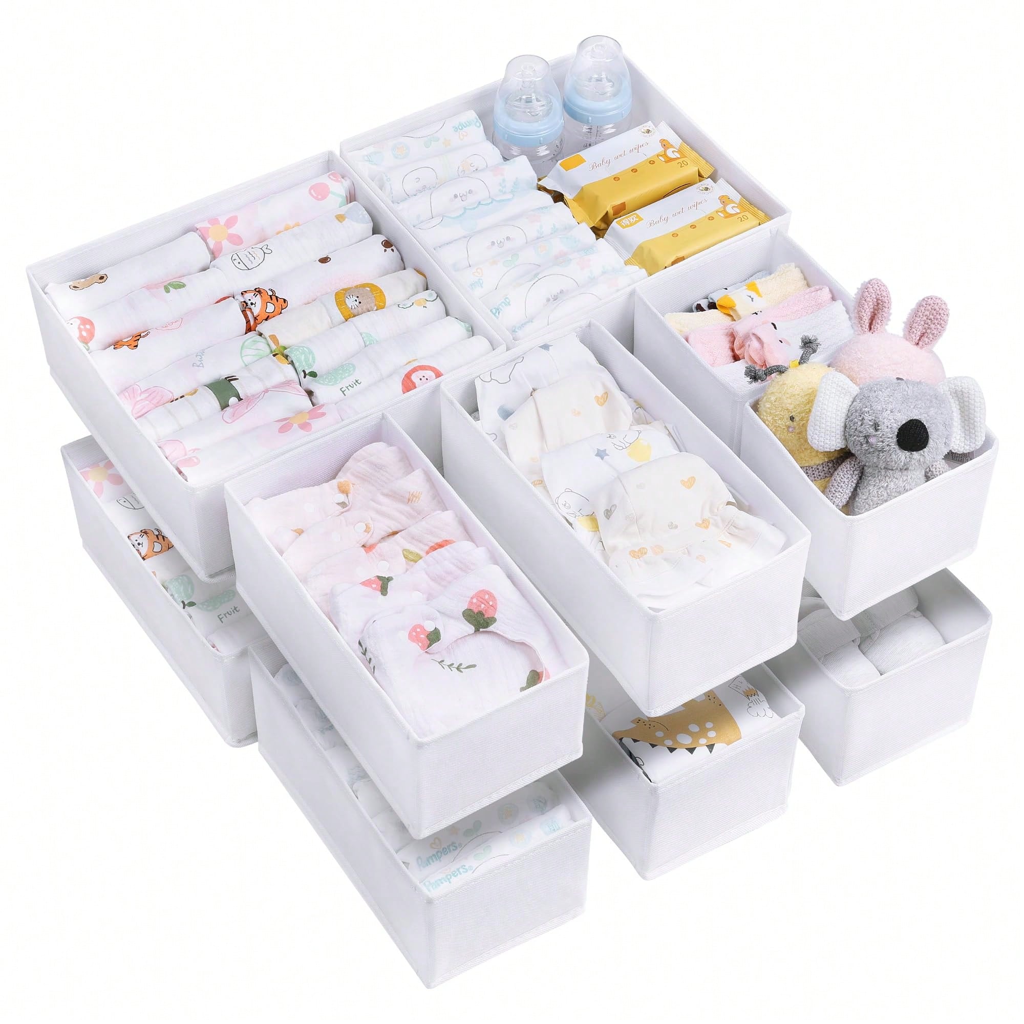 Baby Nursery Dresser Changing Table - Lot de 12 boîtes de rangement
