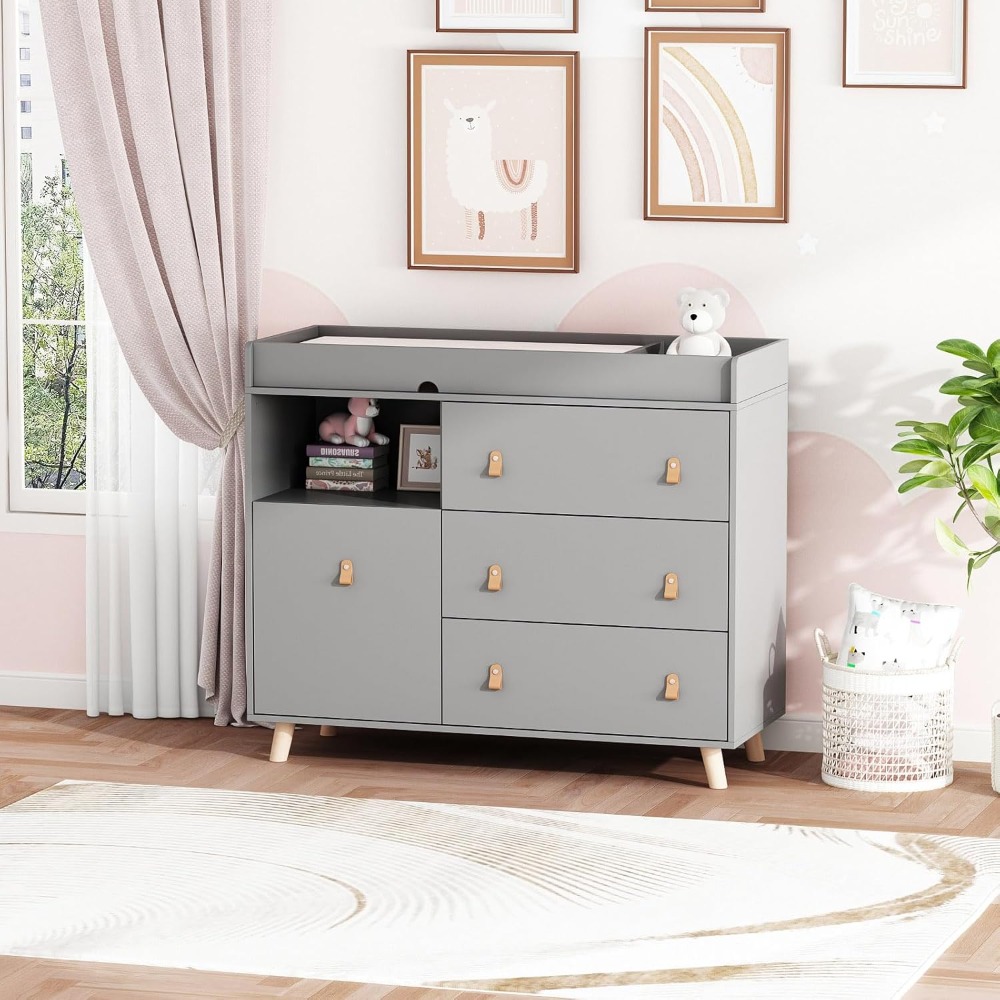 Baby Nursery Dresser Changing Table - Commode à langer pour bébé, commode