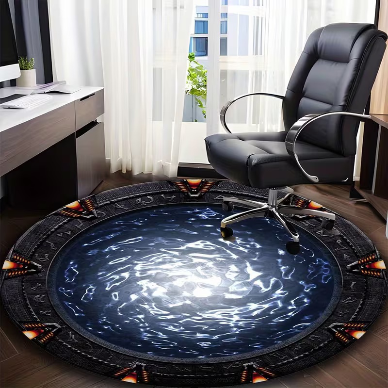 Soft Rug Nursery - Tapis rond inspiré de la galaxie,