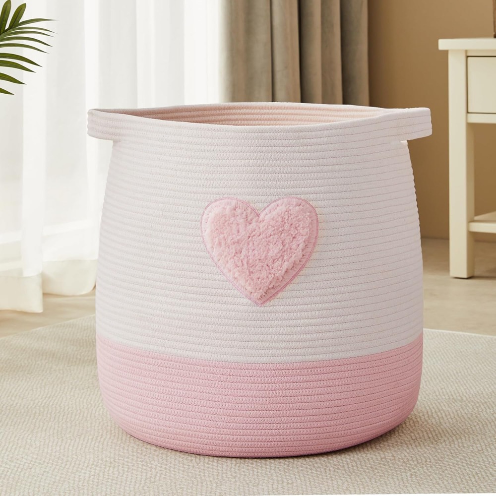 Baby Nursery Modern - Panier à linge rose pour enfants