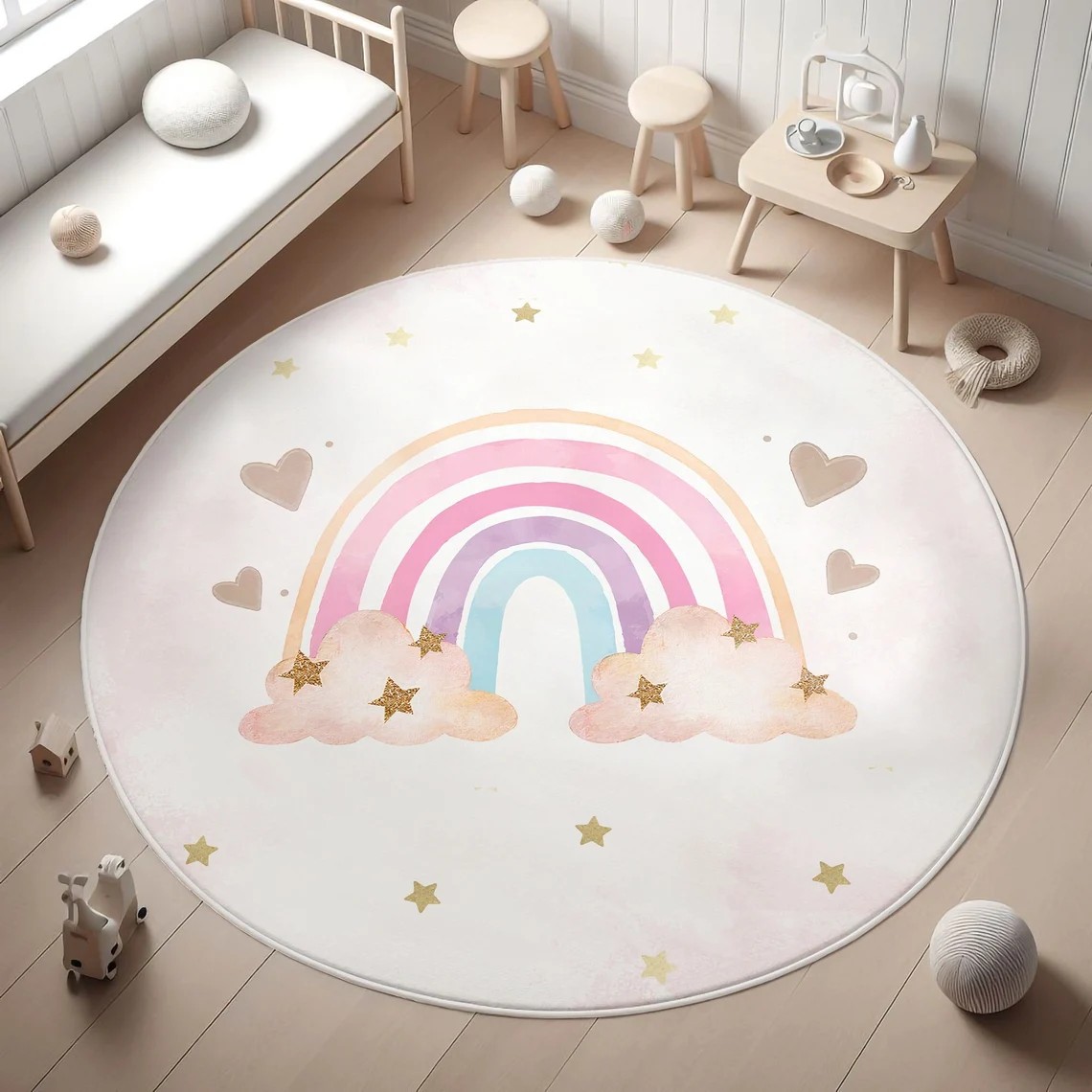 Soft Rug Nursery - Tapis pour enfants arc-en-ciel, tapis pour