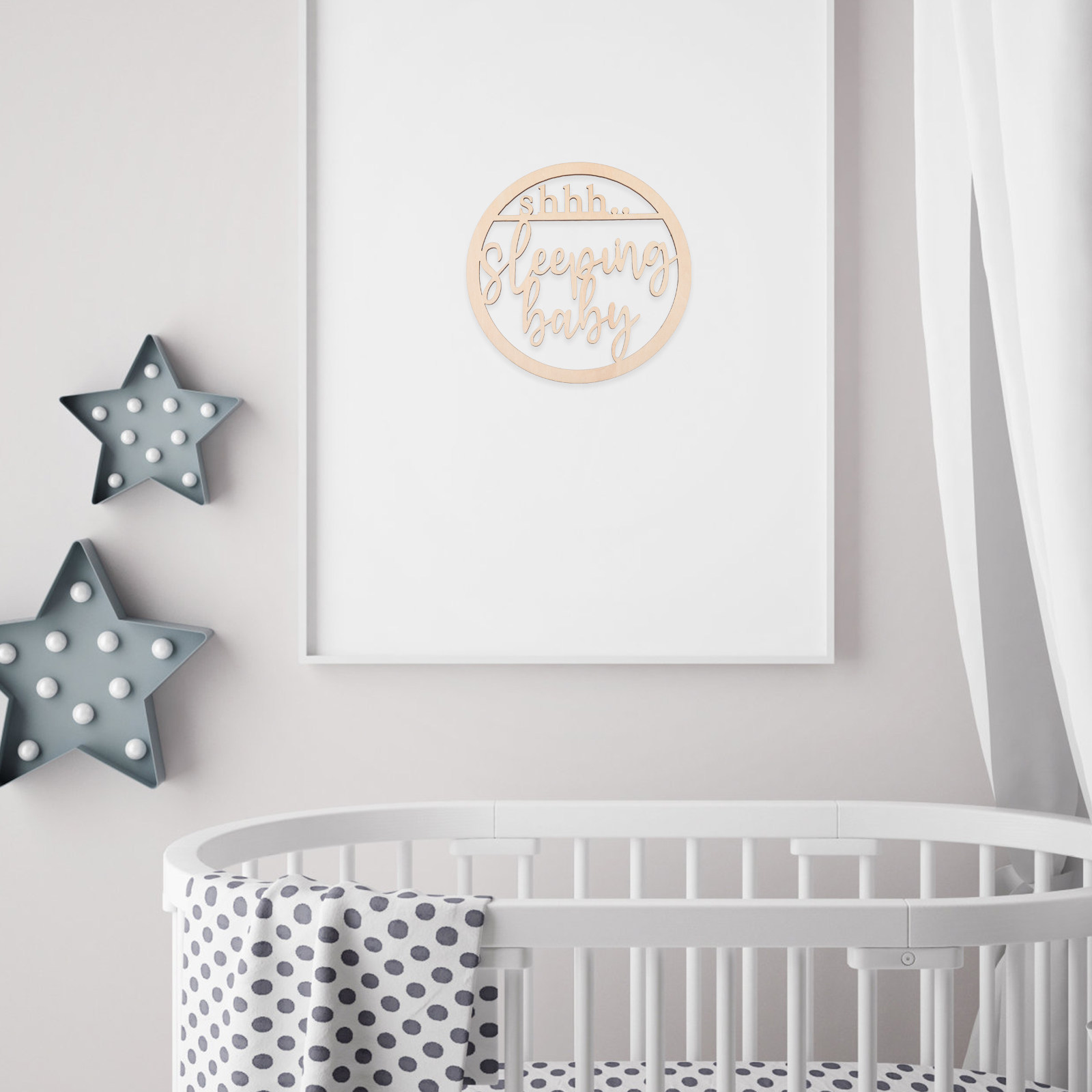 Baby Nursery Hangers - Panneau de porte en bois ajouré
