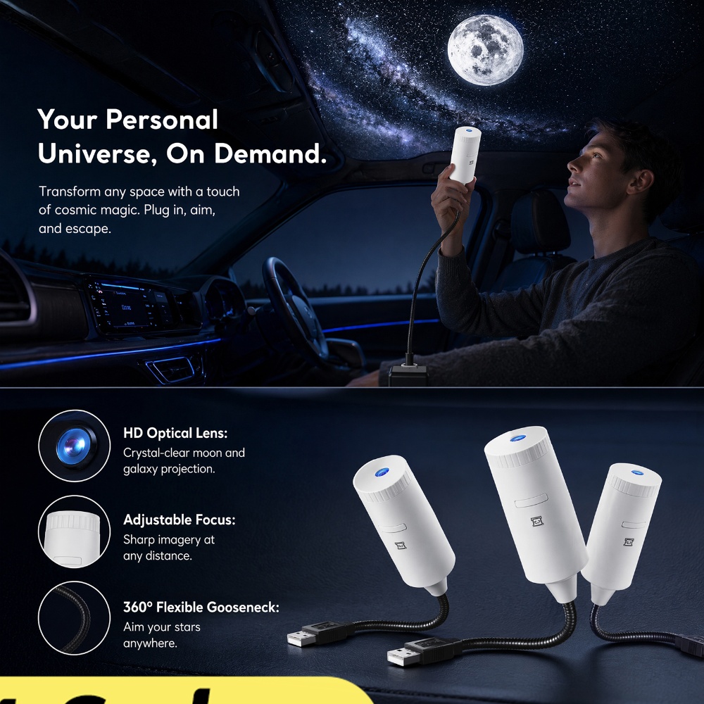 Night Light Projector Stars - Mini projecteur d'étoiles galactiques 2 en