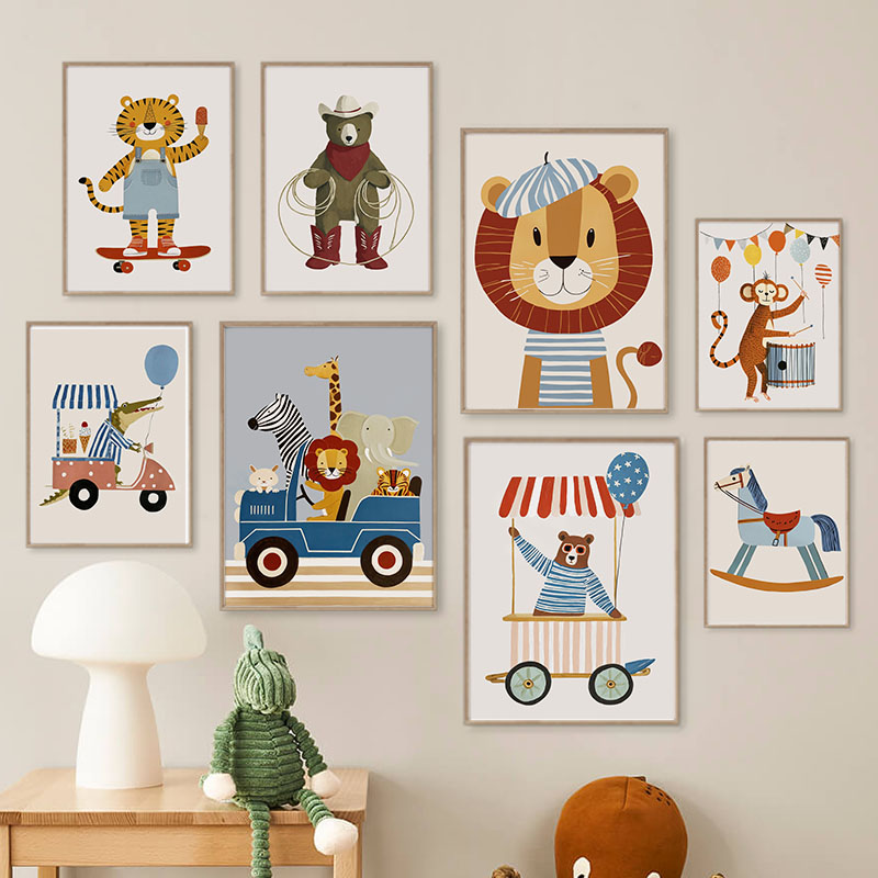 Baby Nursery Modern - Tableau mural en toile amusant avec