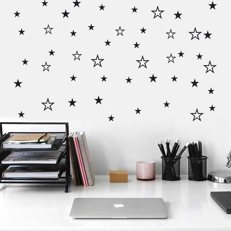Baby Nursery Wall Mural - Autocollant mural étoiles solides creuses de