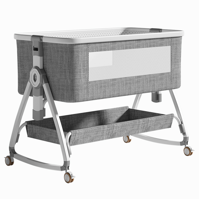 Baby Nursery With Queen Bed - Lit bébé mobile multifonctionnel pliable et