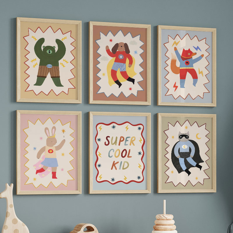 Baby Nursery Modern - Peinture sur toile murale pour chambre