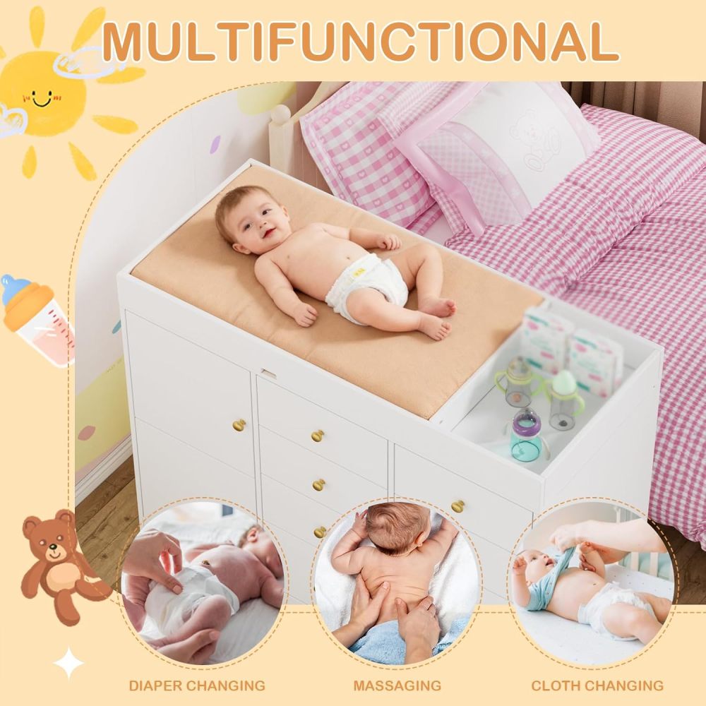 Commode classique pour bébé av - Baby Nursery Dresser Changing Table avis et prix