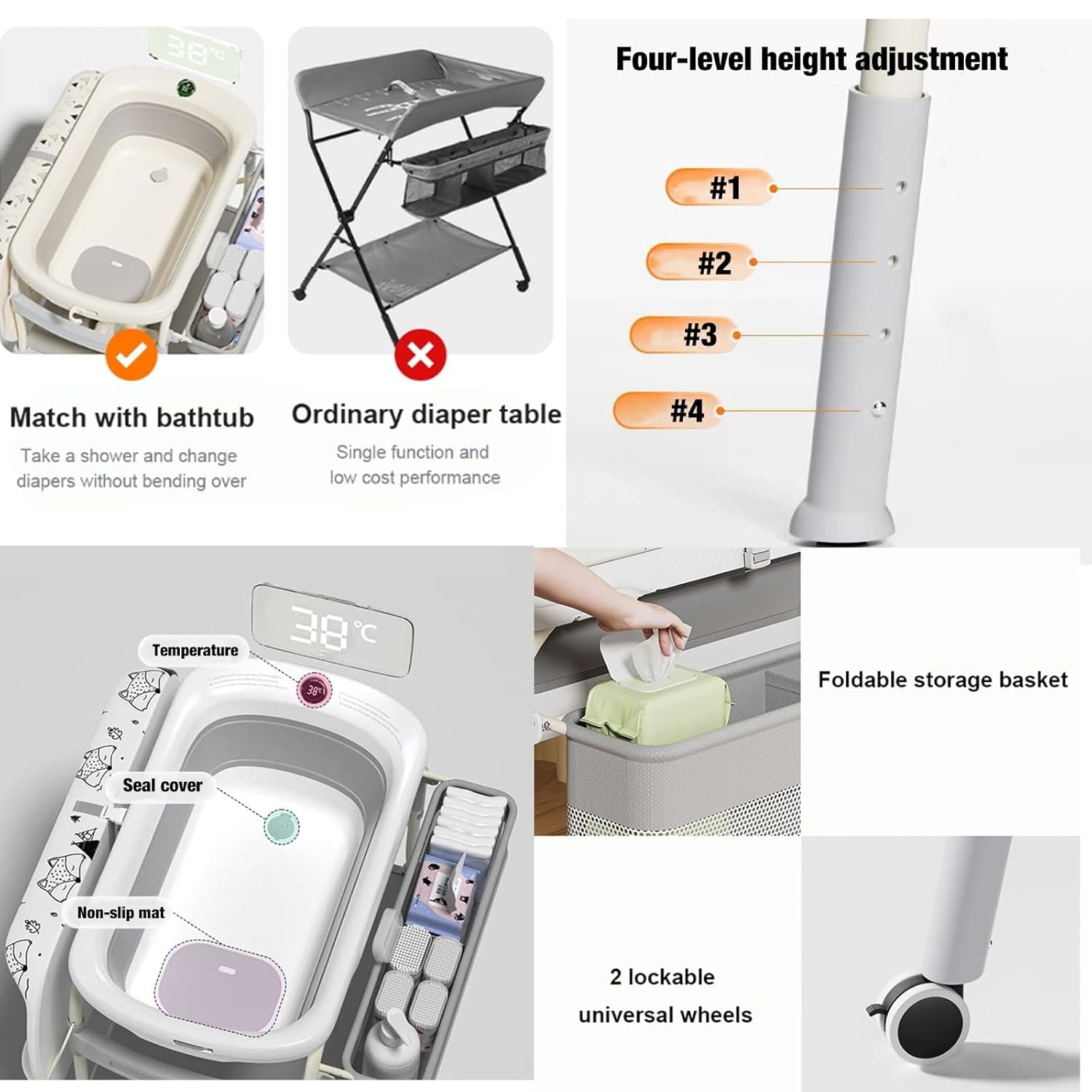 Table à langer 2 en 1 pour béb - Baby Nursery Dresser Changing Table avis et prix