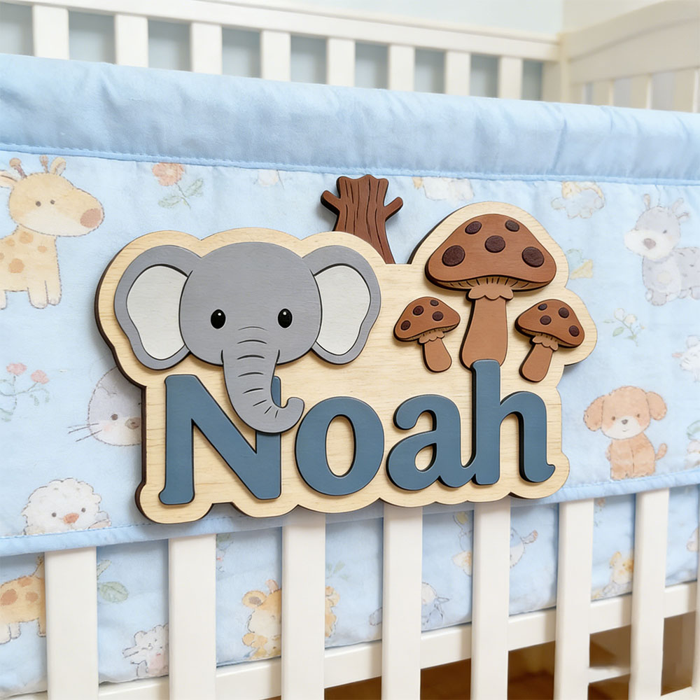Plaque de porte personnalisabl - Baby Nursery Elephant Theme avis et prix