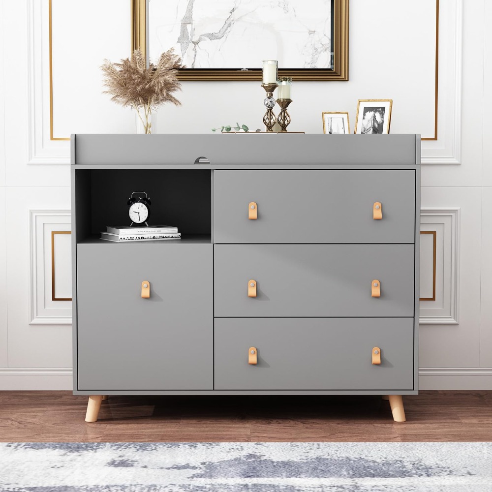 Commode à langer pour bébé, co - Baby Nursery Dresser Changing Table avis et prix