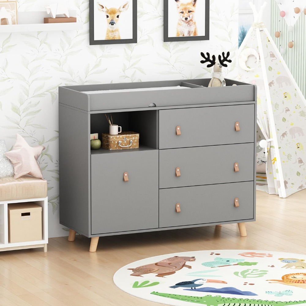 Commode à langer pour bébé, co - Baby Nursery Dresser Changing Table avis et prix