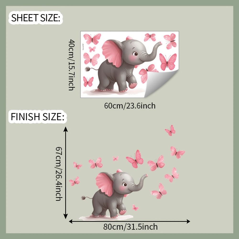 Autocollant mural à thème papi - Baby Nursery Elephant Theme avis et prix