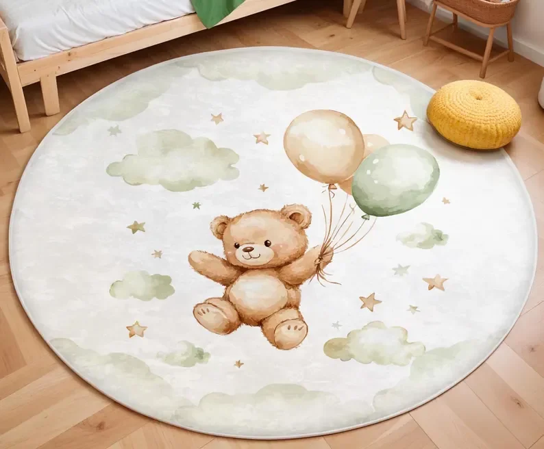 Tapis rond rose en forme de nu - Soft Rug Nursery avis et prix