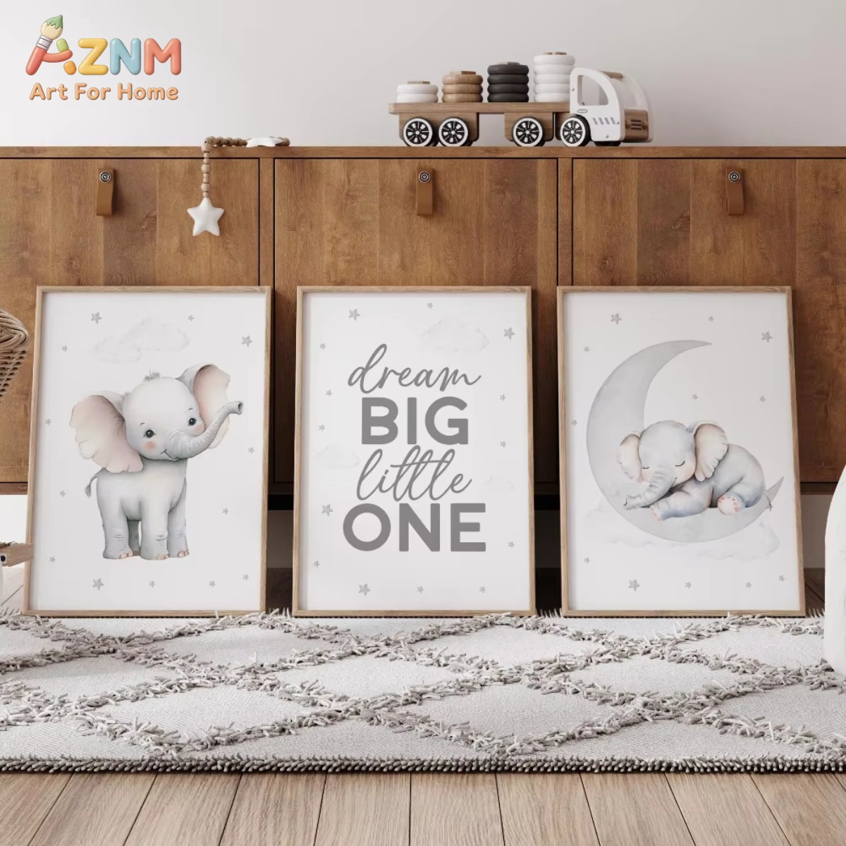 AZNM Ensemble d'impressions su - Baby Nursery Elephant Theme avis et prix