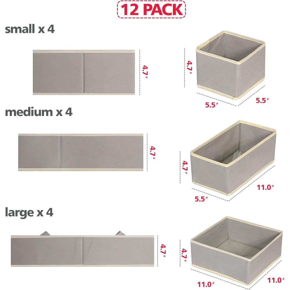 Lot de 12 boîtes de rangement  - Closet Organizer Baby avis et prix