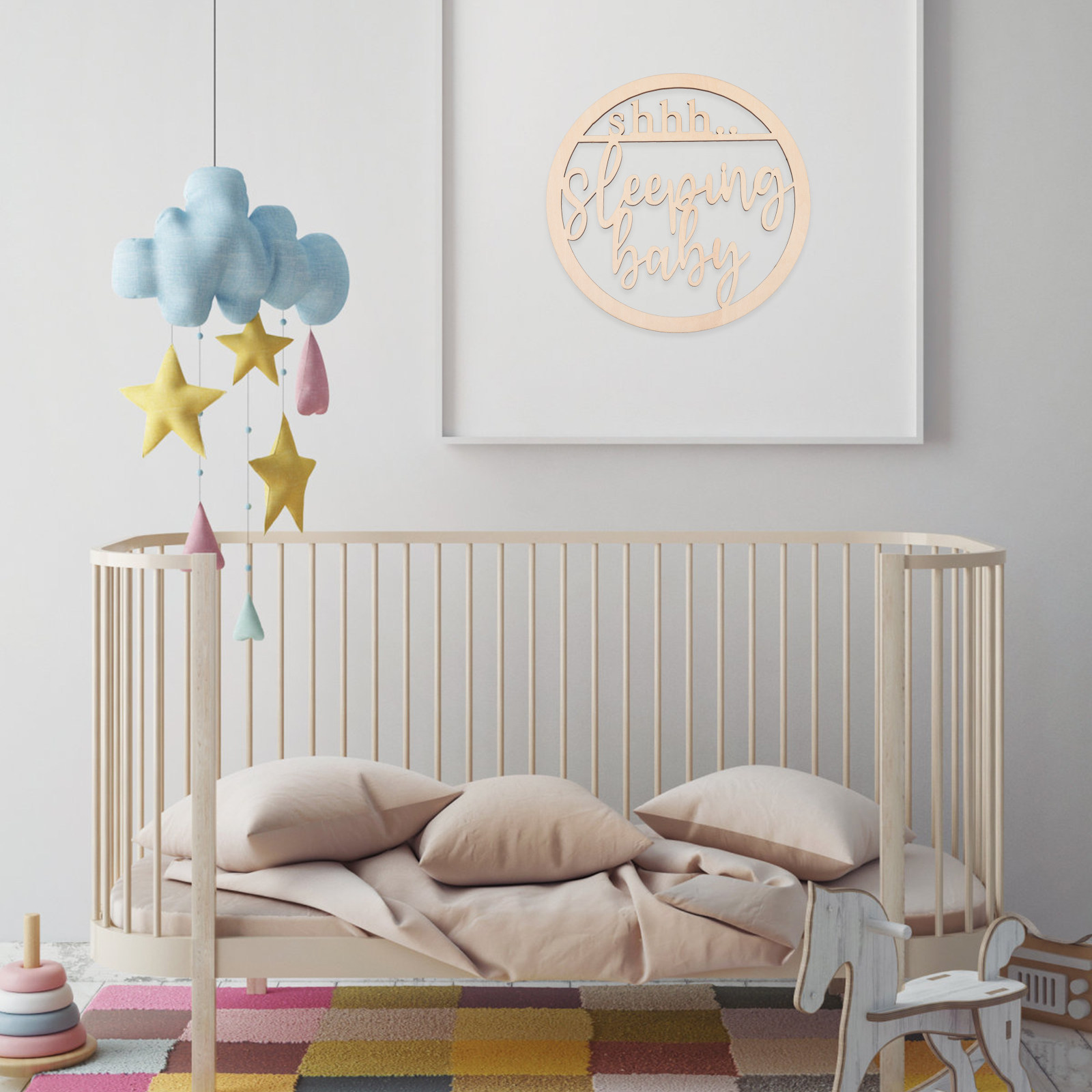 Panneau de porte en bois ajour - Baby Nursery Hangers avis et prix
