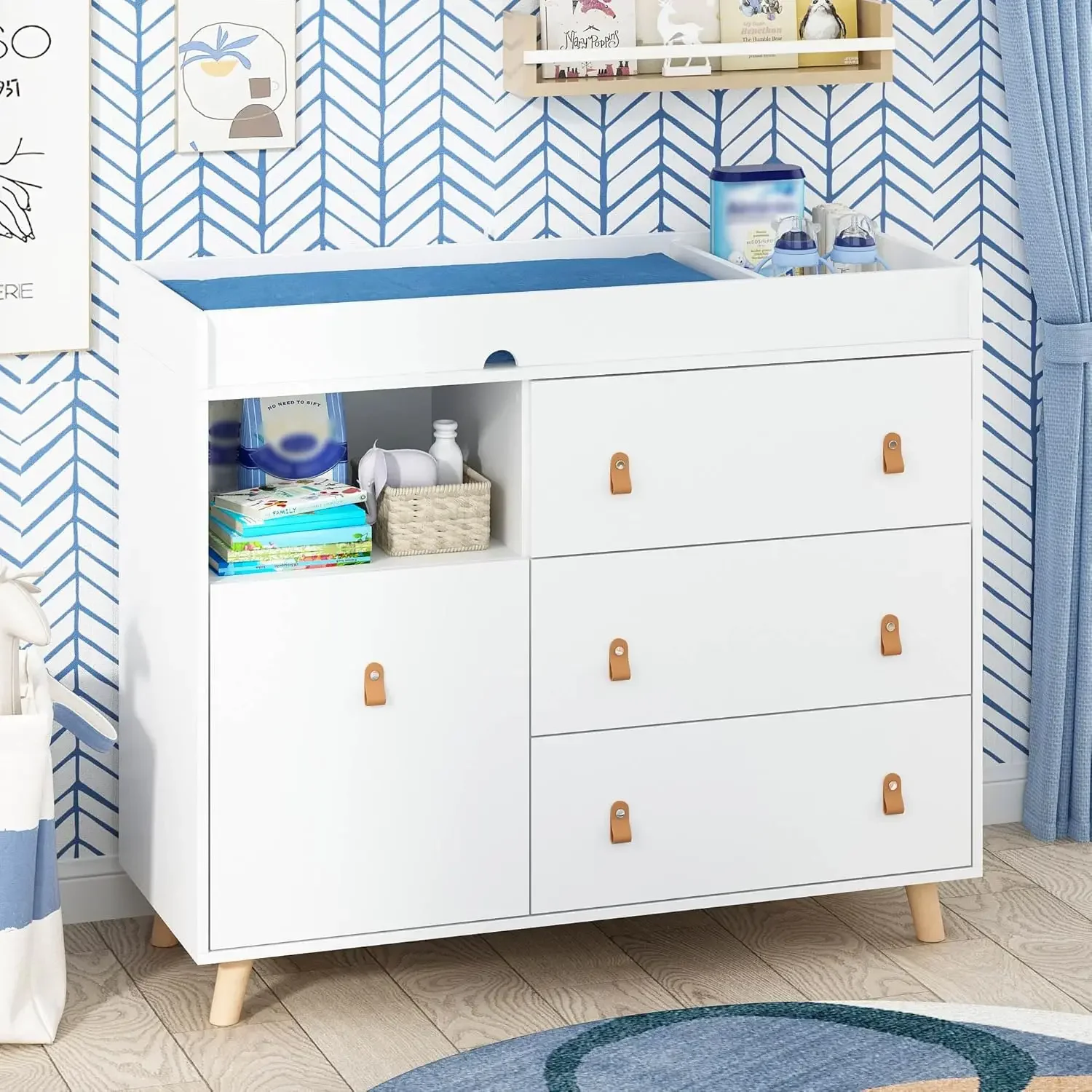 Commode à langer pour bébé ave - Baby Nursery Dresser Changing Table avis et prix
