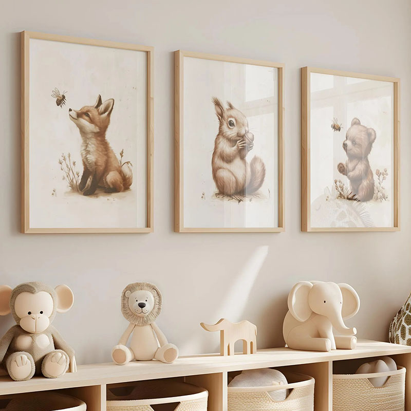 Affiches d'animaux (Ours, Lapi - Baby Nursery Modern avis et prix