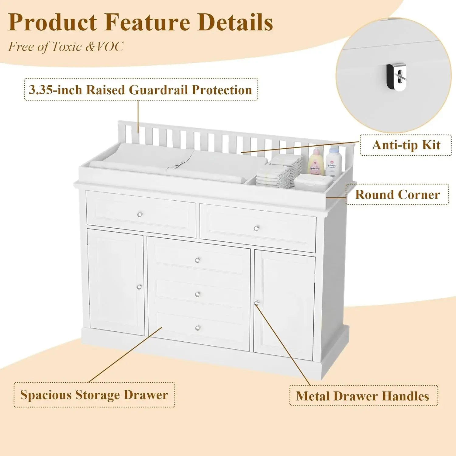 Commode bébé 46 avec table à l - Baby Nursery Dresser Changing Table avis et prix