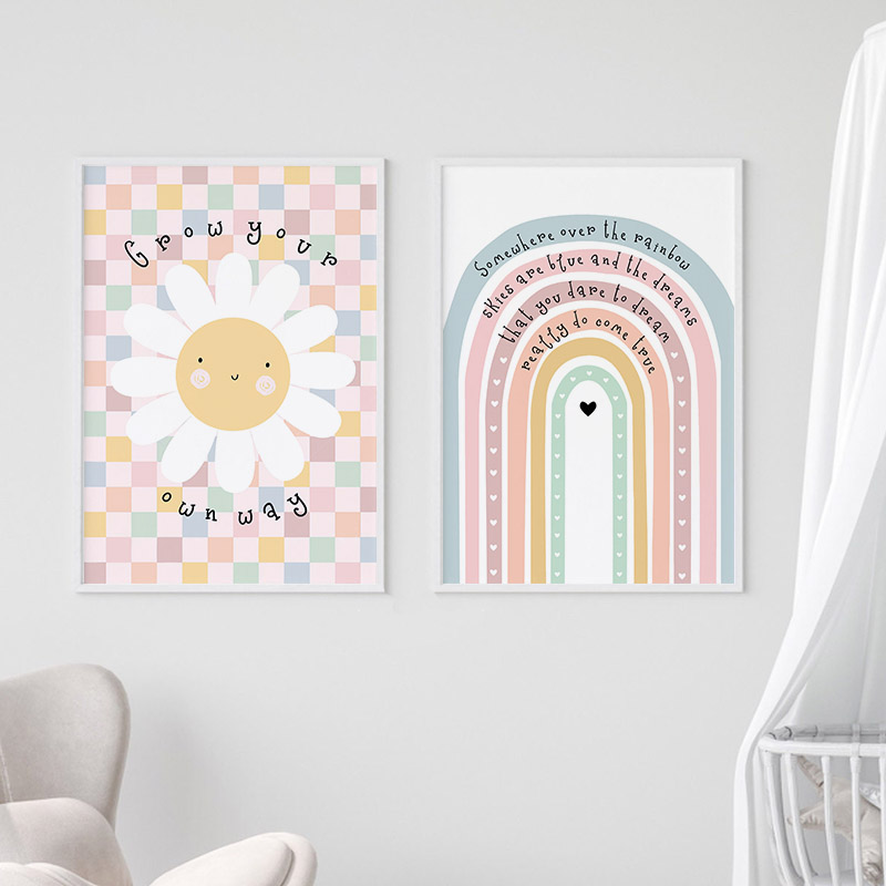 Toile d'art mural avec soleil, - Baby Nursery Modern avis et prix