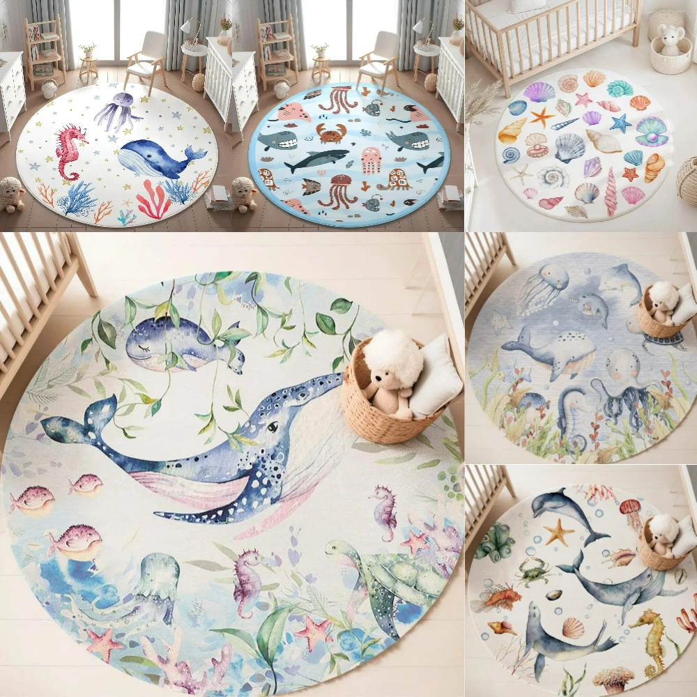 Tapis rond bleu marine pour sa - Soft Rug Nursery avis et prix